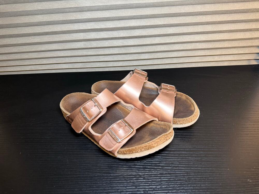 Birkenstock Arizona Copper Metallic Leather Sandals EU 32 Kids US 1 Narrow